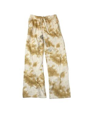 Isaac Morris Womens Pants Size Medium Brown Tie-Dye Wide Leg Casual Pull On